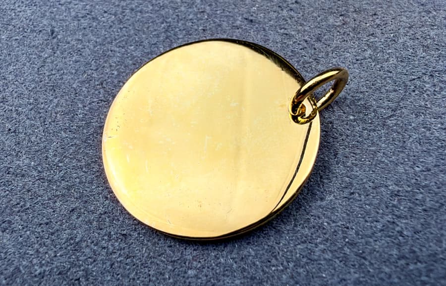 Silber Anhänger Gravurplatte, vergoldet